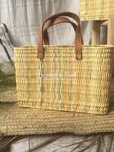 Load image into Gallery viewer, Straw Basket w/Leather

