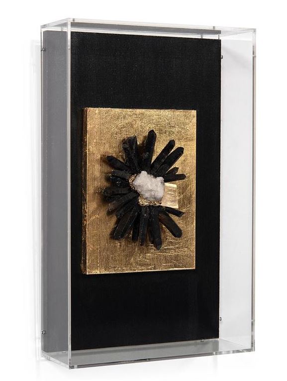 tunning combination of black calcite and quartz is showcased in this incredibly dramatic box, art box