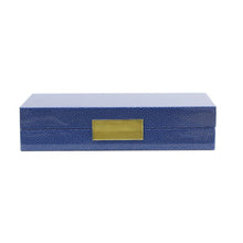 Load image into Gallery viewer,    blue shagreen box luxe home decor table top furnishings
