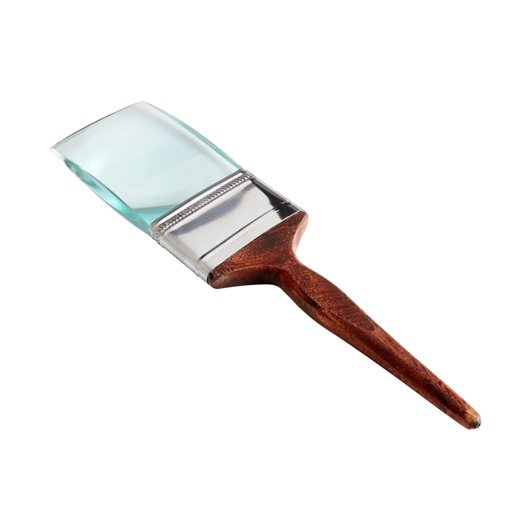 Magnifying brush sculpture. Wooden handle. 