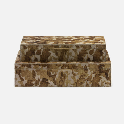 Camo print decorative box. Hide-covered box. Luxury decorative box. 