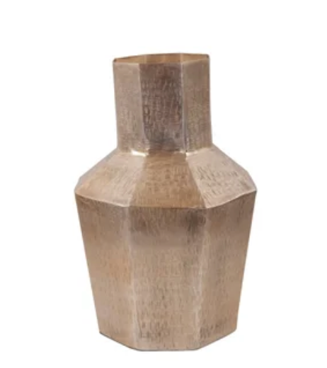 Etched Crossways Faceted Vase