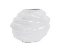 Load image into Gallery viewer, Glossy White Vase- Wide
