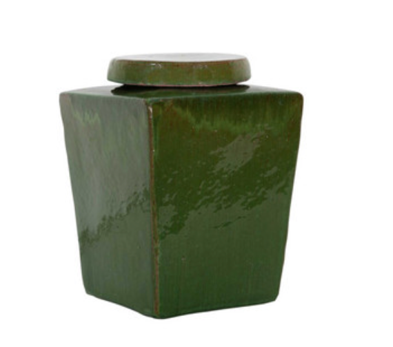 Green Stoneware Tea Box