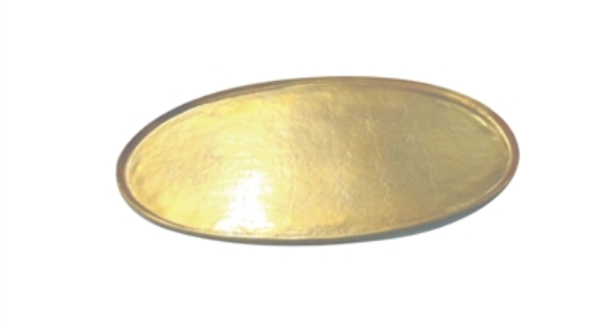 Sm. Cast Aluminum Oval Tray Ant. Brass 29.5