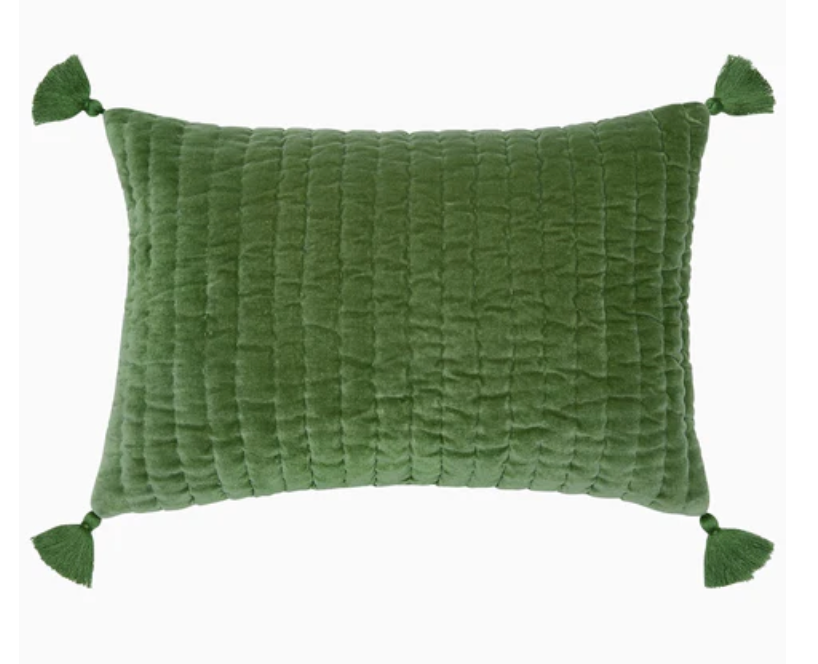 12x18 Velvet Moss Pillow