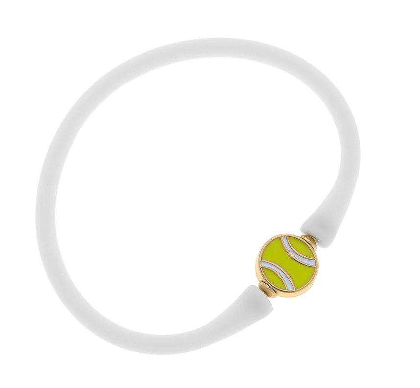 Tennis Bead Silicone Bracelet - White