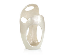 Load image into Gallery viewer, Iridescent White Sculptural Vase 18.5x10.5x10
