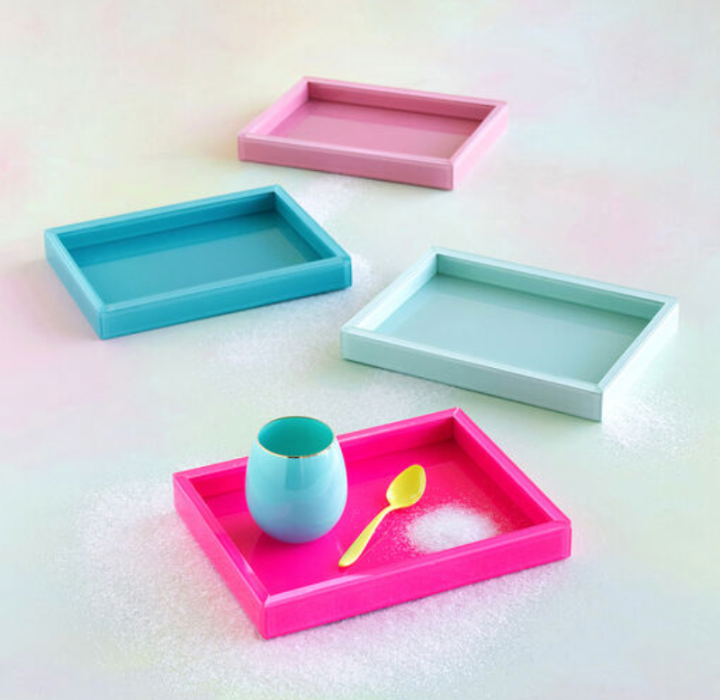 Light Pink - Glass Tray 9.25x12