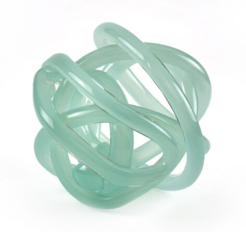 Handblown Glass Knot Turquoise