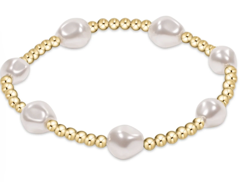 Admire Gold 3mm Bead Bracelet - Pearl
