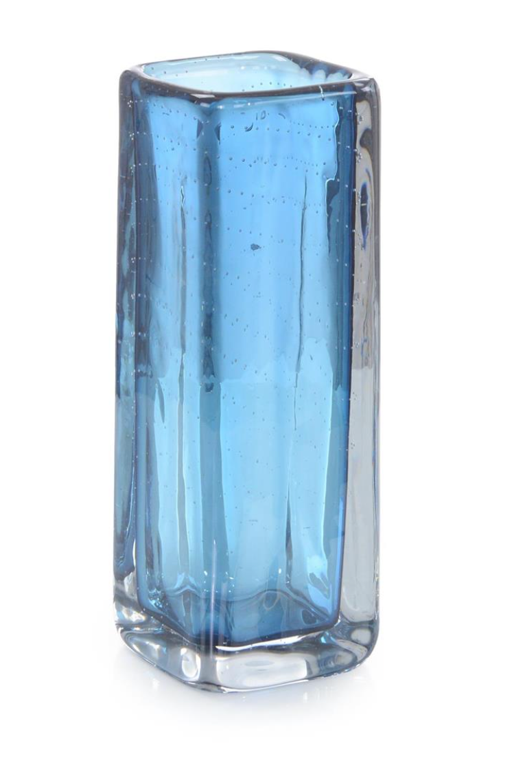 Ocean Blue Glass Vase II - Med 11.75