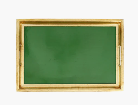 Green & Gold Med Rect Tray