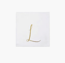 Load image into Gallery viewer, Papersoft Cocktail Napkins - Gold Letter L

