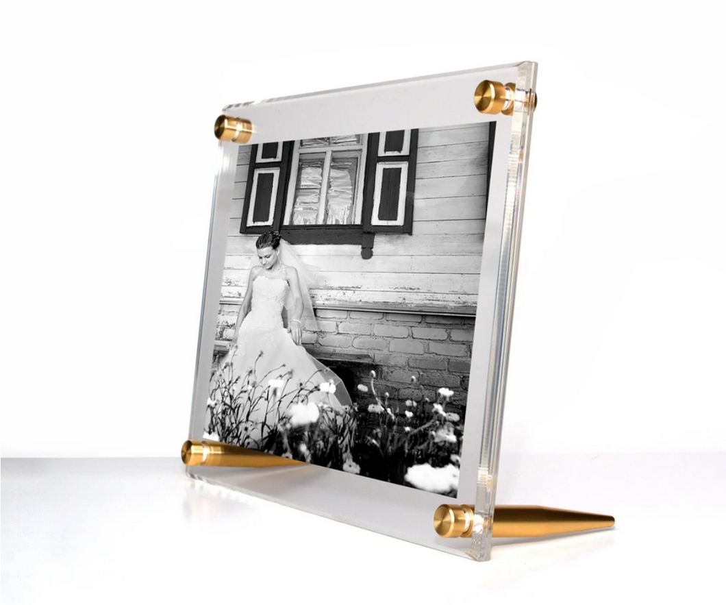 Gold Double Panel Acrylic Frame