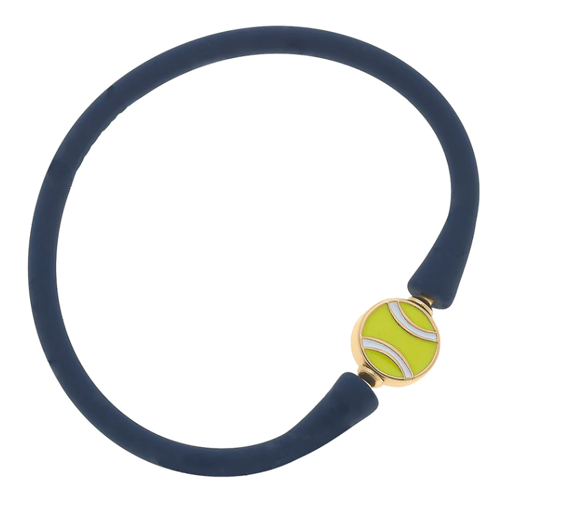 Tennis Bead Silicone Bracelet - Navy