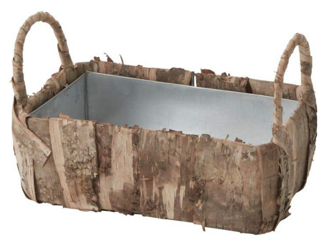 Banded Birch Basket 10.25