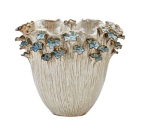 Blue Lily Flowers Design Vase