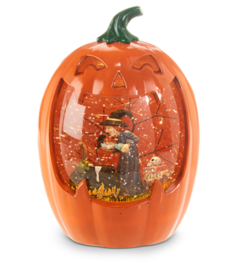 Brewing Witch Lighted Water Pumpkin