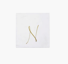 Load image into Gallery viewer, Papersoft Cocktail Napkins - Gold Letter N
