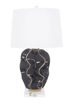 Load image into Gallery viewer, Hannah Black Ceramic Wave Lamp
