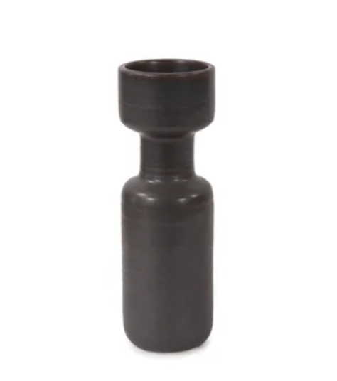 Textured Black Candle Stick 3 1/2