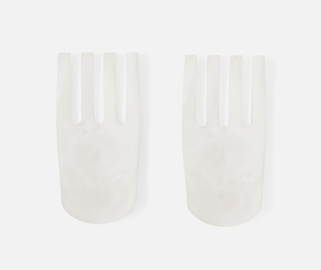 Parker, White Swirled Resin - Serving Set