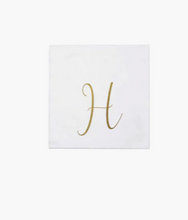 Load image into Gallery viewer, Papersoft Cocktail Napkins - Gold Letter H
