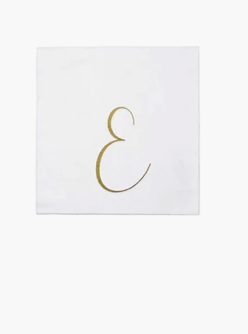 Papersoft Cocktail Napkins - Gold Letter E