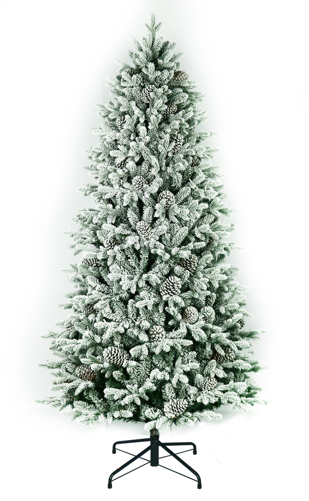 7' Woodland Flocked Fir w/Pinecones Christmas Tree