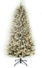 Load image into Gallery viewer, 7&#39; Woodland Flocked Fir w/Pinecones Christmas Tree
