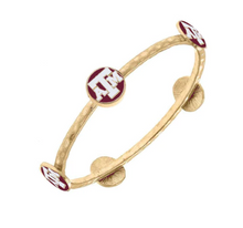 Load image into Gallery viewer, Texas A&amp;M Logo Bangle in Maroon &amp; White
