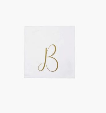 Papersoft Cocktail Napkins - Gold Letter B