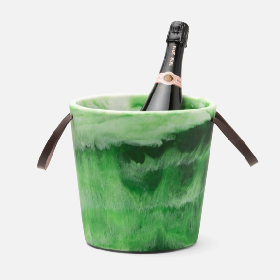 Wesley, Green Swirled Resin - Ice Bucket