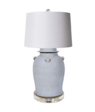 Vintage White Porcelain Temple Jar Lamp