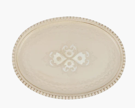 Florentine Tan Small Oval Tray