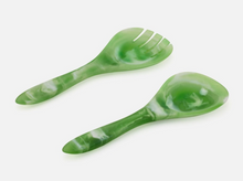 Load image into Gallery viewer, Laney, Green Swirled - Serving Set Fork &amp; Spoon
