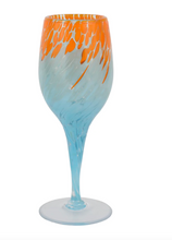 Load image into Gallery viewer, Nuvola Orange &amp; Light Blue Wine Glass
