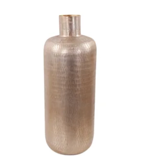 Etched Crossways Short Neck Bottle Vase, LG
