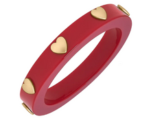Load image into Gallery viewer, Libby Heart Bangle- Red
