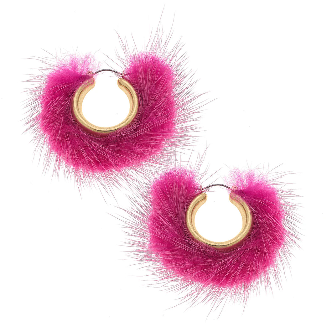 Glenda Hoop Earrings- Pink