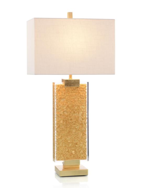 Gold fleck table lamp. Gold luxury lamp. John Richard table lamp.