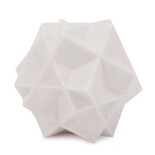 Howard Eliott tabletop decor. Marble Geometric Sculpture. Faux Marble. Cubist Geometric Sculpture. 