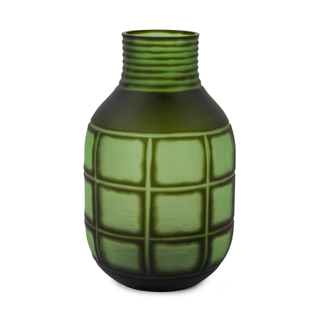 Dark Green Glass Vase- Tall