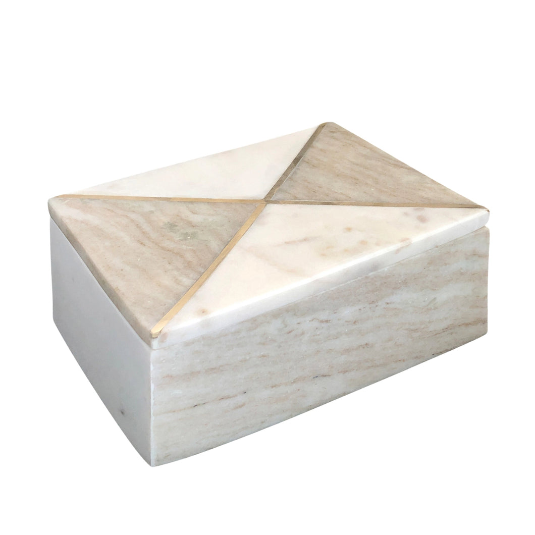 Marble 7x6 rec box with inlay