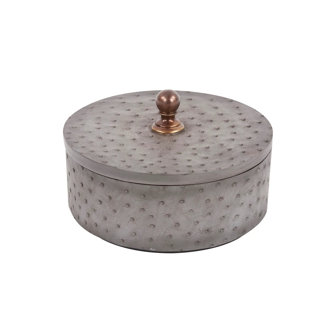 Gray Round Decorative Box