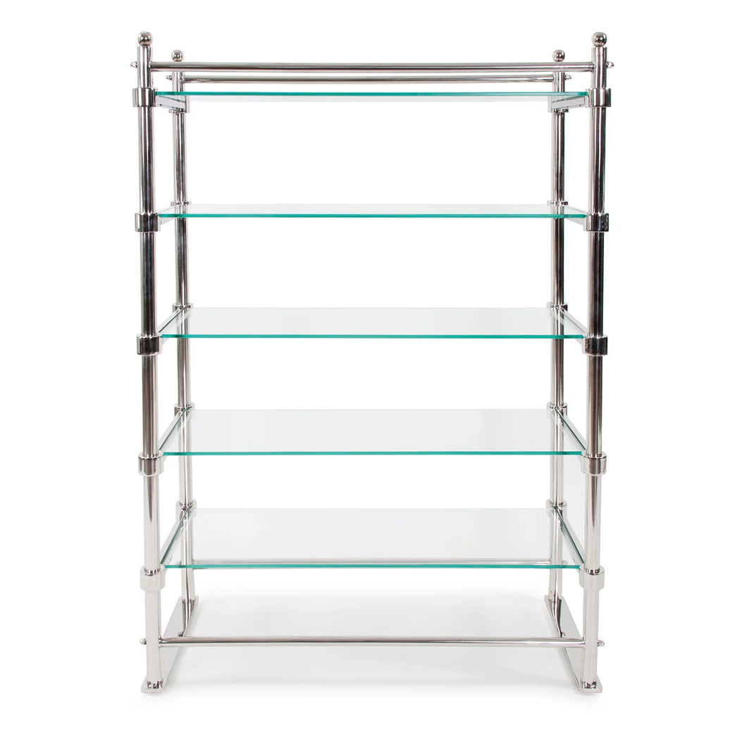 Polished Stainless Steel Book Shelf