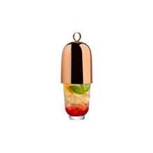 Load image into Gallery viewer, Modern barware. Glass and brass shaker. Cocktail shaker.
