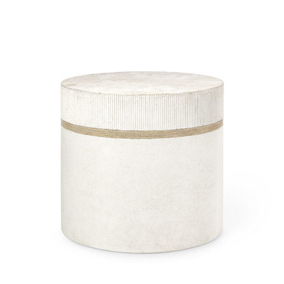 Luxury stone side table. Stonecast table. White agate stone top table. 