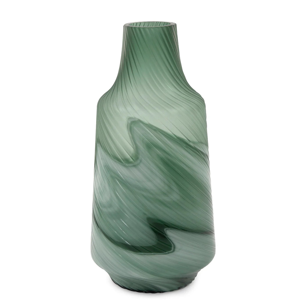 Grey Green Glass Vase- Tall